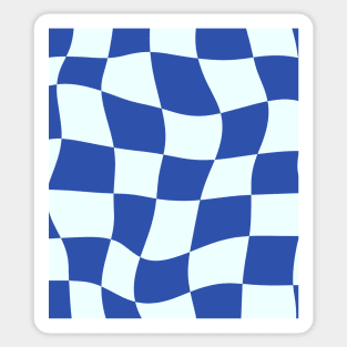 Blue Swirl Checkered Pattern Y2K Danish Pastel Pattern Sticker